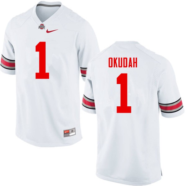 Ohio State Buckeyes #1 Jeffrey Okudah Men Official Jersey White OSU17336